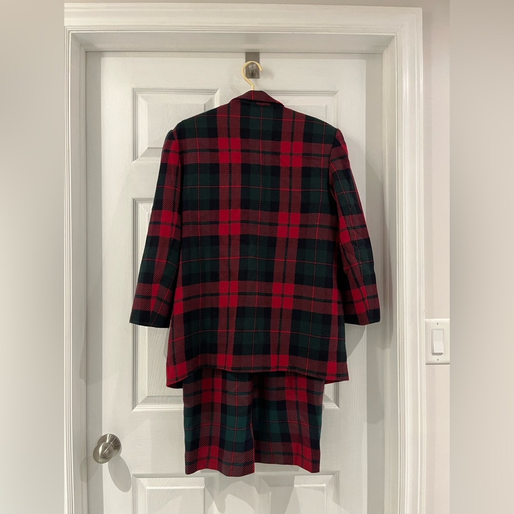 Vintage Mario Serrani Plaid Women's Jacket and Dress Set- 100% wool - Picture 2 of 5